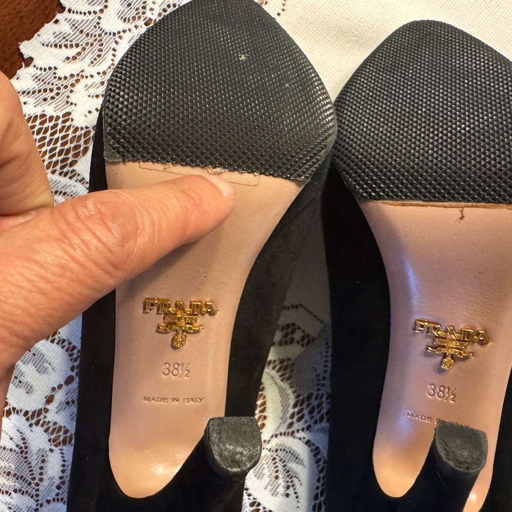 Prada Women's Black Suede Shoes - Picture 14 of 16